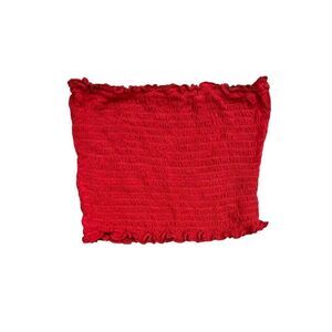 IVY & MAIN Red Elastic Strapless Top Size Medium